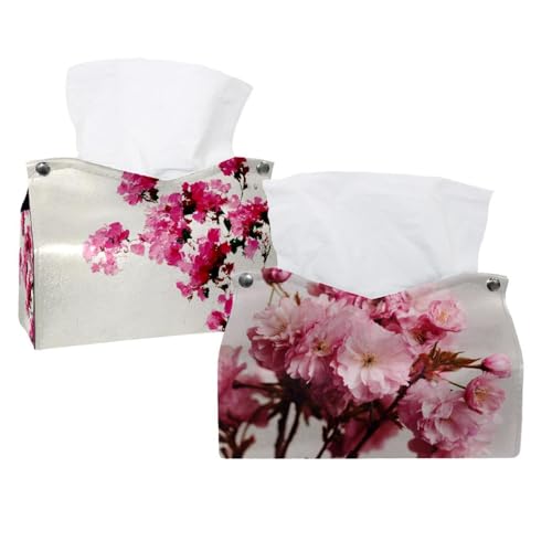 Taschentuchbox mit rosa Blumen auf weißem Hintergrund, 2 Stück Taschentuchbox mit rosa Blumen auf weißem Hintergrund, 2 Stück von CHENZZZZ