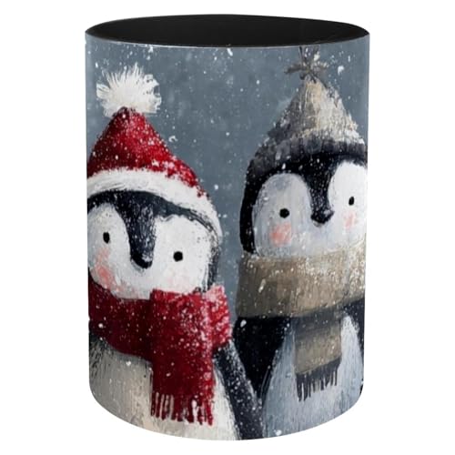 Weihnachtspinguine (2) Stifthalter, Stiftekorb, Schreibutensilien-Aufbewahrungs-Organizer für Küche, Spind, Zuhause oder Büro von CHENZZZZ