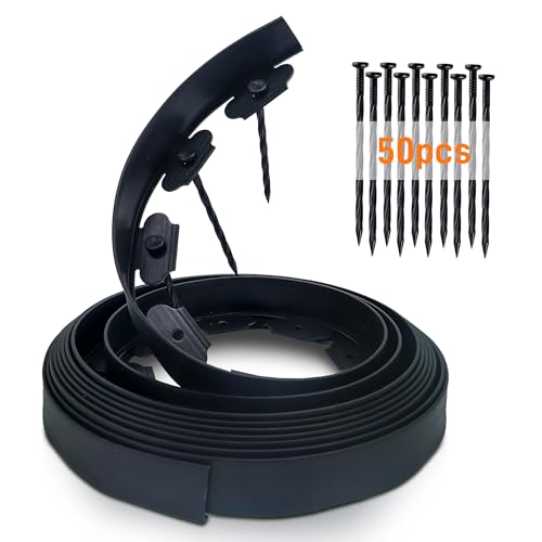 CHEOAR Bordure de Jardin 10m, Bordure de Pelouse Flexible Avec 50 Piquets, Hauteur 10 cm, Bordure Jardin Plastique Pour Délimitation Parterre, Gartenidee, Allée Jardin et Arbres, Noir CHEOAR Bordure de Jardin 10m, Bordure de Pelouse Flexible Avec 50 Piquets, Hauteur 10 cm, Bordure Jardin Plastique Pour Délimitation Parterre, Gartenidee, Allée Jardin et Arbres, Noir von CHEOAR
