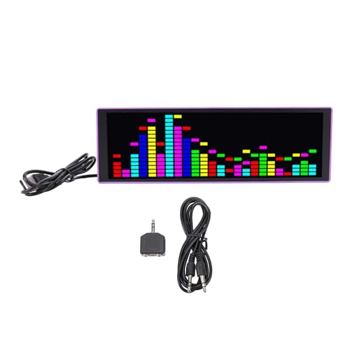16x24 RGB LED Music Spectrum Rhythmus Licht mit Sprachsteuerung USB Powered Clock Display Um Ambient Light Sound aktiviertes Audio Visualizer RGB Audiospektrum LED LED LED für von CHEOTIME