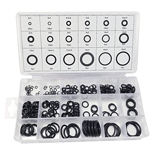 225 Teiliges O Ring Sortiment Set, Gummi Dichtungsringe Dichtungs Unterlegscheibe aus Nitrilkautschuk Dichtungs Sortiment Set Dichtungsset für die Reparatur von Kfz Wasserhahn 225 Teiliges O Ring Sortiment Set, Gummi Dichtungsringe Dichtungs Unterlegscheibe aus Nitrilkautschuk Dichtungs Sortiment Set Dichtungsset für die Reparatur von Kfz Wasserhahn von CHEOTIME