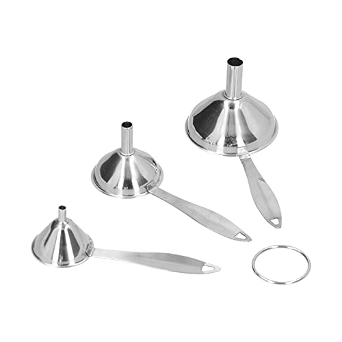 3-teiliger Edelstahl-Trichter, lebensmittelechtes Küchentrichter-Set mit langem Griff, Haushalts-Mini-Metalltrichter zum Umfüllen von ätherischen Ölen, Flüssigkeiten 3-teiliger Edelstahl-Trichter, lebensmittelechtes Küchentrichter-Set mit langem Griff, Haushalts-Mini-Metalltrichter zum Umfüllen von ätherischen Ölen, Flüssigkeiten von CHEOTIME
