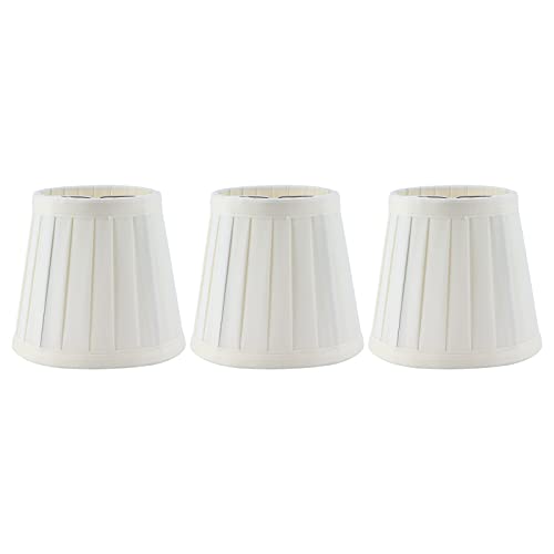 3pcs kleiner Lampenschatten, weißer Clip auf Lampenschirm für E14 Kerze Kronleuchter Lampenmantel Stoffton für Schlafzimmer, Wohnzimmer oder Fluration 3pcs kleiner Lampenschatten, weißer Clip auf Lampenschirm für E14 Kerze Kronleuchter Lampenmantel Stoffton für Schlafzimmer, Wohnzimmer oder Fluration von CHEOTIME