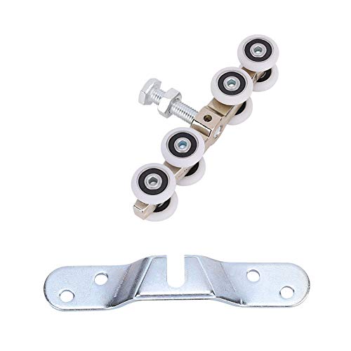 4-Rad-Gleitschienen-Radsatz aus Metall, Türrolle aus POM-Material mit Halterung, sanfte, leise Gleitrolle für Badezimmertrennwände und Konferenzraumtüren 4-Rad-Gleitschienen-Radsatz aus Metall, Türrolle aus POM-Material mit Halterung, sanfte, leise Gleitrolle für Badezimmertrennwände und Konferenzraumtüren von CHEOTIME
