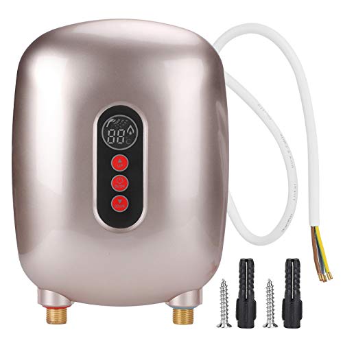 6500W Instant Warmwasserbereiter, schneller Heiztemperaturkontrollsensor mit LED -Temperaturanzeige 220 V für Haushalts Küchenbad (Gold) von CHEOTIME