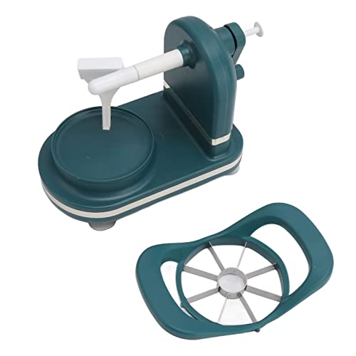 Apfelschäler, Entkerner Apfelschäler mit Kurbel Apfelschäler mit Handkurbel und Apfelschneider Apfelteiler Mehrzweck Küchenschäler aus Kunststoff, Apfelschälmaschine(Dunkelgrün) von CHEOTIME