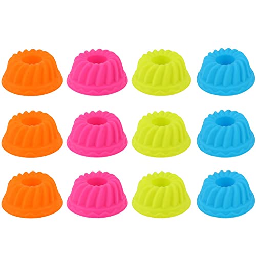 CHEOTIME 12 Stück Silikon-Backformen, Kürbis-Silikon-Cupcake-Formen, Mini-Silikonformen Zum Backen, Antihaftbeschichtete Cupcake-Formen Zum Backen von Gebäck, Muffinformen von CHEOTIME