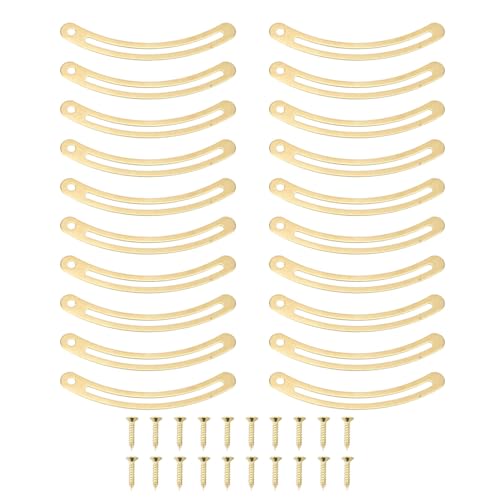 CHEOTIME 20 Set Box Deckelstützenscharnier, Metall -Retro -Retro -Deckelscharniere mit geschwungen gebogenen Stützstangenhardware für Schränke Schmuckschachtel (Messingfarbe) von CHEOTIME
