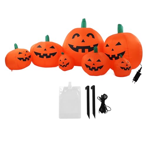 CHEOTIME 7,5 Fuß Halloween aufblasbare -LRD -Lichter Nicht verblasendes -Gesicht aufblasbare Dekoration für Gärtenrasen und Halloween -Partys von CHEOTIME