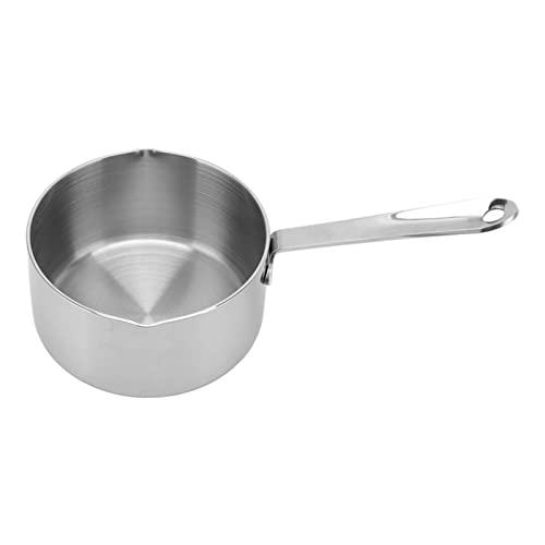 CHEOTIME Butterwärmer aus Edelstahl, Kaffeekanne, Milchwärmer, Mini-Kochtopf, Milchtopf mit flachem Boden und doppeltem Ausgießer für die Küche, Schokolade (350ML) (500ML) von CHEOTIME