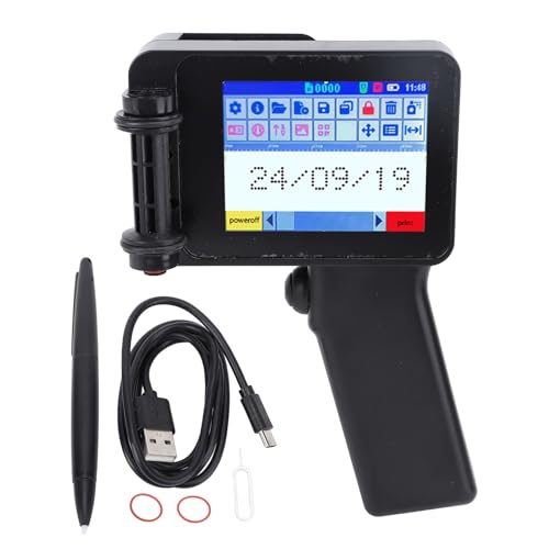 CHEOTIME Handheld Inkjet -Druckerpistole, tragbare Tintenstrahl -Codierungsmaschine mit 4,3 -Zoll -LED -Touchscreen N6 für Code -Datum -Etikett auf Einer beliebigen Oberfläche von CHEOTIME