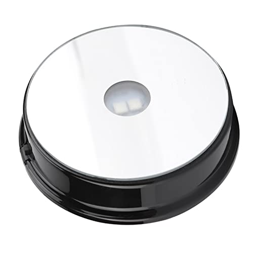 CHEOTIME LED-Dreh-Display-Ständer, Drehbarer Display-Ständer Mit Farbigen Lichtern, 7-Farbiger LED-Licht-Basisständer Für Glasflaschen, Kristall-Kunst-Figuren-Dekoration von CHEOTIME