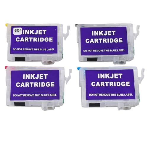 CHEOTIME Permanent Chip Nachfüllbare Tintenpatronen-Kit 604xl 4-Pack-Hochseitenausbeute für XP-2200 XP-2205 XP-3200 Workforce WF2910DWF WF2930DWF WF2950DWF von CHEOTIME