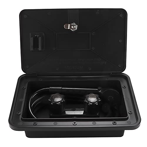 CHEOTIME RV Duschbox, äußere Duschbox Heißes kaltes Wasser verstellbares Außenset, Schlossschlüssel und Schlauch für Wohnmobile Caravan Cam pro Anhängerboot von CHEOTIME