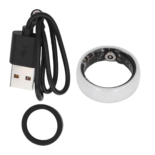 CHEOTIME Smart Ring mit 5ATM Regenschutz Keramikdesign, Fitnessring mit Gestenkontrolle und Kamerafunktion, Gesundheitsring für die tägliche Aktivitätsverfolgung (ID 19,9 mm / 0,78 Zoll) von CHEOTIME