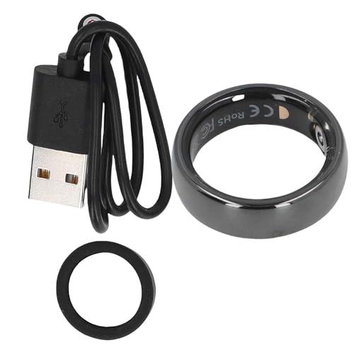 CHEOTIME Smart Ring mit 5ATM Regenschutz Keramikdesign, Fitnessring mit Gestenkontrolle und Kamerafunktion, Gesundheitsring für die tägliche Aktivitätsverfolgung (ID 21,5 mm / 0,85 Zoll) von CHEOTIME