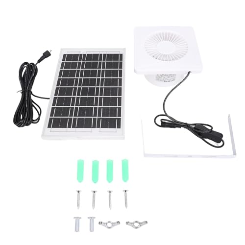 CHEOTIME Solar angetriebener Auspufflüfter 6W Solarpanel und 4in -Lüftungsventilationsventilator für Greenhouse Chicken Coop Shed Pet House von CHEOTIME