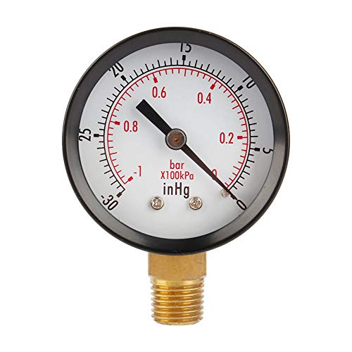 Cheotime 2 "Vakuumdruckmessgeräte, 1/4" NPT Untermontage MF Wasser Ölölgasmessgeräte Dual -Skala -Kupfer -Legierungsstiefe für Luftkompressor -Wasserölgas von CHEOTIME