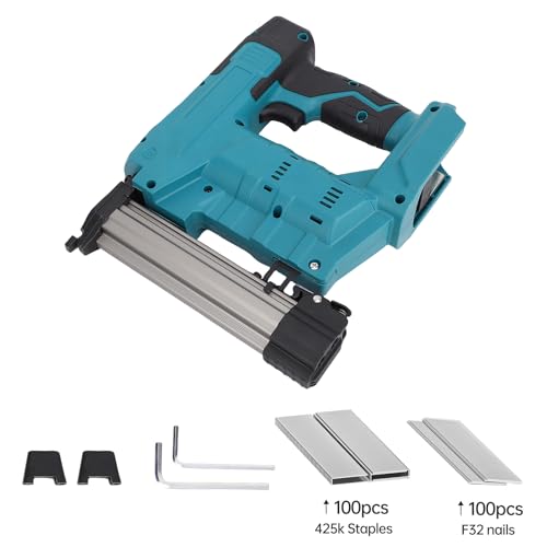 Cheotime 20 V Schnurnagellingmaschine, 2 in 1 schnurloser Brad Nagel/Elektromaner mit 100 pcs F32mm gerader Nägel und 100 pcs n förmigen Nägeln zur Verbesserung zu Hause und zur Cheotime 20 V Schnurnagellingmaschine, 2 in 1 schnurloser Brad Nagel/Elektromaner mit 100 pcs F32mm gerader Nägel und 100 pcs n förmigen Nägeln zur Verbesserung zu Hause und zur von CHEOTIME