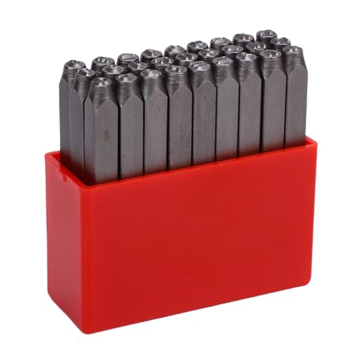 Cheotime 27 PCs Metall -Stempelkit, Schmuckstempelwerkzeuge Kit, Handstempelwerkzeugwith 1/8 Zoll (3 mm) Buchstabennummer und Musterpunsch für Handgravien, Holz, Leder (Lowercase) von CHEOTIME