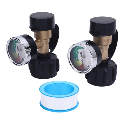 Cheotime 2PCS -Benzinmessstufe -Anzeige -Präzisionsüberwachung Gasdruckmessgerät für 5lb bis 40 Pfund Gasbehälter mit QCC1 Typ1 -Anschluss von CHEOTIME