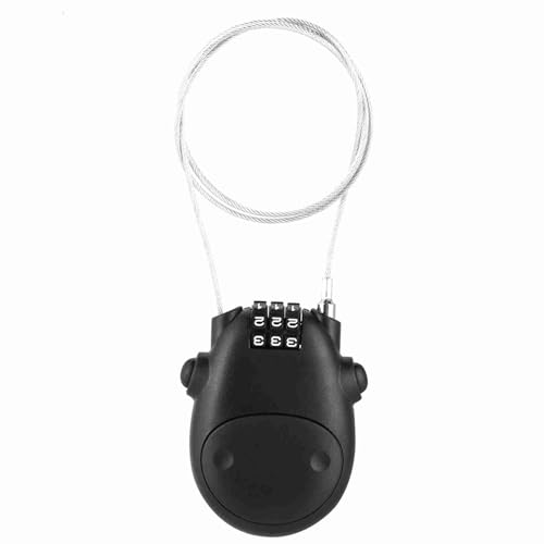 Cheotime 3 Ziffer Code Schloss, schöne Kuhform Design Kinderwagen Kombination Lock Pupping Bike Kinderwagen Sicherheitscodiertes Codiertes Coded Lock mit 35,4 Zoll Kabel (Schwarz) von CHEOTIME