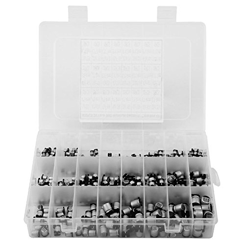Cheotime 400pcs 24 Werte Aluminium -Elektrolytkondensatoren Sortiment Kit, 1UF -1000UF DIY -Komponenten für elektronische Schaltungsprojekte festgelegt von CHEOTIME