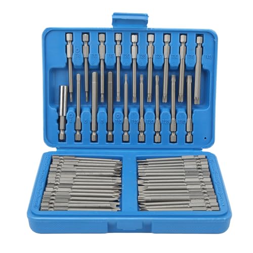 Cheotime 50 pcs Schraubendreher -Bit Set, extra langes Sicherheitsbit Set Square Flat Hex Spline Clutch Torq Multi -Größen Schraubendreher -Schraubenfahrer Bits mit Gehäuse Cheotime 50 pcs Schraubendreher -Bit Set, extra langes Sicherheitsbit Set Square Flat Hex Spline Clutch Torq Multi -Größen Schraubendreher -Schraubenfahrer Bits mit Gehäuse von CHEOTIME