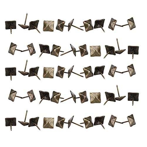 Cheotime 50pcs Polstertürnagel, Retro Cyan Bronze Möbelzubehört (Seitenlänge 12 mm*Gesamtlänge 18 mm) (Seitenlänge 14 mm*Gesamtlänge 20 mm) von CHEOTIME