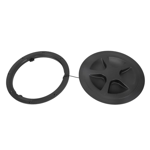 Cheotime 8 -Zoll -Bootsdeck -Zugangsabdeckung, runde Inspektionslukenschildplatte Robustes Bootsschluck -Zugangsabdeckung für Yachten und Wohnmobile (Black) von CHEOTIME