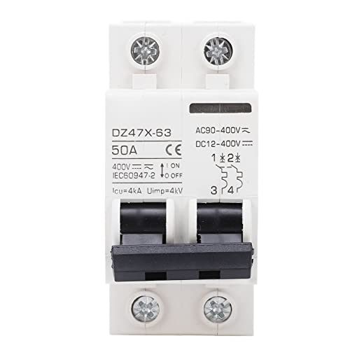 Cheotime AC DC Miniatur Circuit Breaker, 50A 12V-400V Dual Pole DIN Rail Breaker Switch Elektromagnetische ssung Solar-Trennschalter für Solarenergie-Batterie-System Cheotime AC DC Miniatur Circuit Breaker, 50A 12V-400V Dual Pole DIN Rail Breaker Switch Elektromagnetische ssung Solar-Trennschalter für Solarenergie-Batterie-System von CHEOTIME