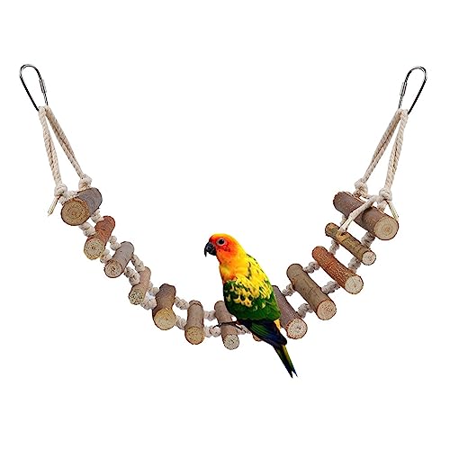 Cheotime Bird Ladder Bridge, Holzschwung Klettern Spielzeug Metall Haken Bird Swing Spielzeug kleines Haustier Kaut -Klettern Spielzeug Vogelkäfigzubehör für Papageien Vögel Cheotime Bird Ladder Bridge, Holzschwung Klettern Spielzeug Metall Haken Bird Swing Spielzeug kleines Haustier Kaut -Klettern Spielzeug Vogelkäfigzubehör für Papageien Vögel von CHEOTIME