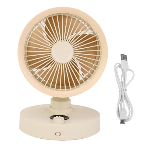 Cheotime Desktop -Lüfter, LED -Display automatisch oszillierende Lüfter, Schreibtisch stiller Lüfter mit 100 Geschwindigkeitsanpassung USB wiederaufladbar für Schlafzimmer von CHEOTIME