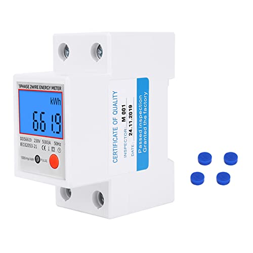 Cheotime Digital Einphase -Energiemessel, Hintergrundbeleuchtung Digital Display Einphasen -Multifunktionsmultimeter für Spannungsstrom 230 V 50 Hz von CHEOTIME