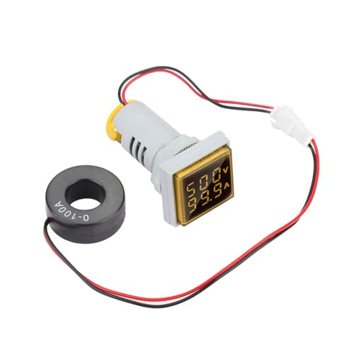 Cheotime LED-Anzeigevoltmeter, 60-500V 0-100A Digitales Panel-Messgerät mit aktueller Überwachung Genauer Elektro-Tester für den industriellen Gebrauch (Rot) (Weiß) (Blau) (Gelb) von CHEOTIME