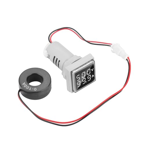 Cheotime LED-Anzeigevoltmeter, 60-500V 0-100A Digitales Panel-Messgerät mit aktueller Überwachung Genauer Elektro-Tester für den industriellen Gebrauch (Rot) (Weiß) von CHEOTIME