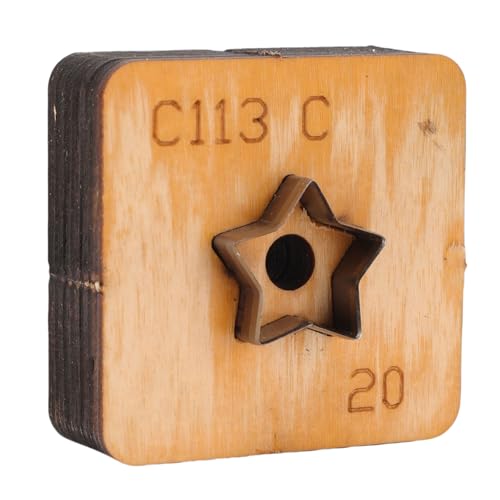 Cheotime Leder Schnittstempel, fünf speicherte Sternform 25mm Metall und Holzhandwerk Punch Form, präziser Lederschneider für DIY -Schlüsselbeutel -Taschendekoration (20mm) von CHEOTIME