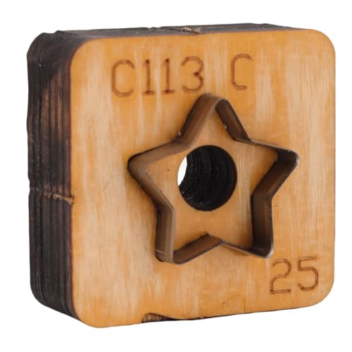 Cheotime Leder Schnittstempel, fünf speicherte Sternform 25mm Metall und Holzhandwerk Punch Form, präziser Lederschneider für DIY -Schlüsselbeutel -Taschendekoration (25mm) von CHEOTIME