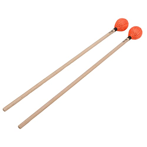 Cheotime Marimba MALKETS, 1 Paar Marimba Medium Hard Garn Head Keyboard Marimba Mallets Xylophon Hammer mit Maple -Griff für Percussion MQ -06 spielen (Orange) von CHEOTIME