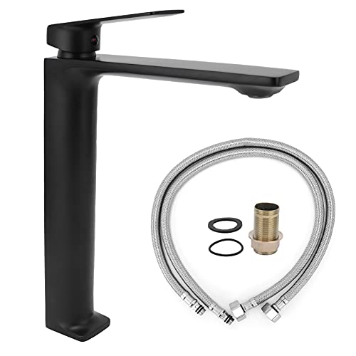 Cheotime Mattschwarze Badezimmer Wasserhähne, ein Loch Waschbecken Wasserhahn Moderner Eingriff Mixer Tap Waschbecken Wasserhahn kalt und heißer Wassermischer Eitelkeitsspüle Tap (G9/16) von CHEOTIME