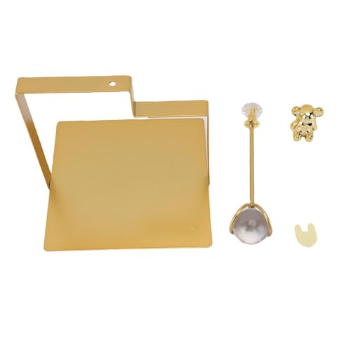 Cheotime Serviettenhalter mit Bärengriff, Metallquadrat -Serviettenspender für Tischplatten, moderne schwarze, flache Serviettenschale für Küchenhotelation (Golden) von CHEOTIME