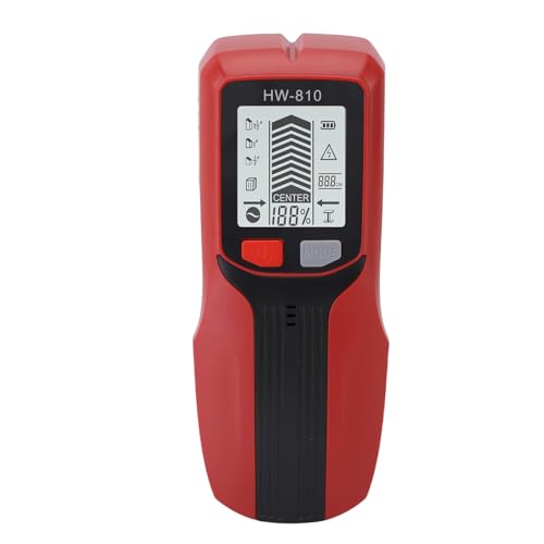 Cheotime Stud Cinder Finder Wallscanner, Bolzendetektorstrahlfinder LCD -Display und Audioalarm für die Mitte und Kante des Holzdraht -Metall -Balkenrohrs (Rot) von CHEOTIME
