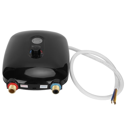 Cheotime Tankless Warmwasserbereiter, 6500W IPX4 Heizung Elektrischer Duschheizung mit Temperaturregelung und LED -Anzeige für Badezimmerdusche von CHEOTIME