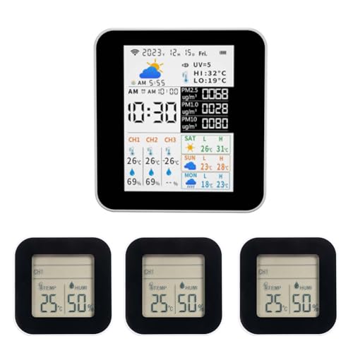 Cheotime Wetterstation, drahtloses Innen -Outdoor -Thermometer mit 3 Sensoren für die Tuya App. von CHEOTIME