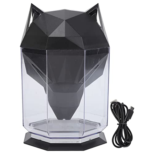 Cheotime tragbarer Mini Luftbefeuchter, Wolfkopfform kleiner Luftbefeuchter getrennt elektrischer Wasser Diffusor, USB Personal Desktop Luftbefeuchter für Auto Büro Reise Yoga im (Schwarz) von CHEOTIME