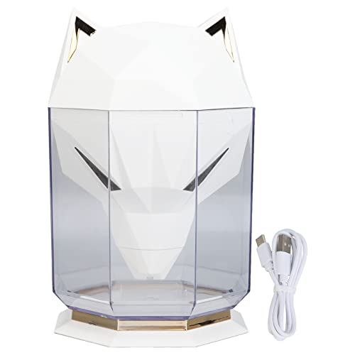 Cheotime tragbarer Mini Luftbefeuchter, Wolfkopfform kleiner Luftbefeuchter getrennt elektrischer Wasser Diffusor, USB Personal Desktop Luftbefeuchter für Auto Büro Reise Yoga im (Weiß) von CHEOTIME