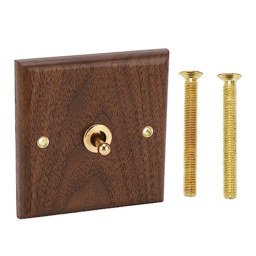 Handgefertigte Walnuss -Wandschalter -Panel Retro handgefertigte Schaltanschaltanlage mit Messinggriff 1 Bande für Home Lighting Armaturen von CHEOTIME