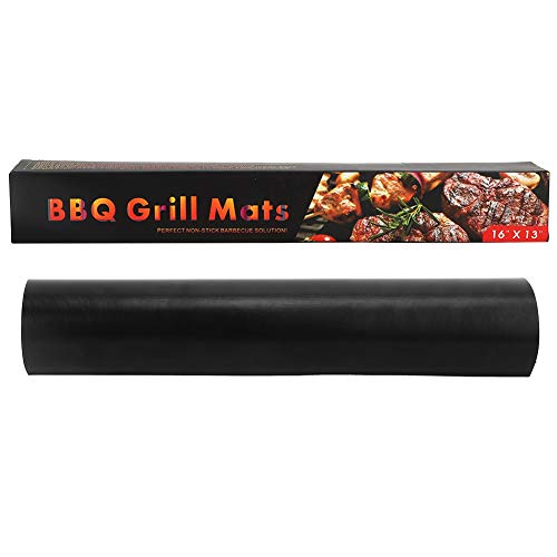 Non - Stick BBQ Grill Mat Set of 5 Heat - Resistant Outdoor Grill & Baking Mats for Gas, Teflon BBQ Grill Mat for Charcoal or Electric Grills Reusable Mats Easy to Clean 16 x 13 In von CHEOTIME