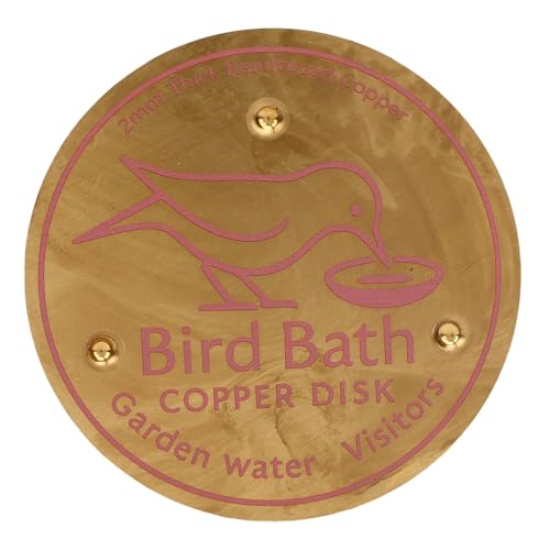 Vogelbad Kupferscheibe, 10 cm runde Reinigungsplatte im Freien Vogelbad, Wasserwartungskissen für das ganze Jahr über Garten und Terrassengebrauch (B) von CHEOTIME