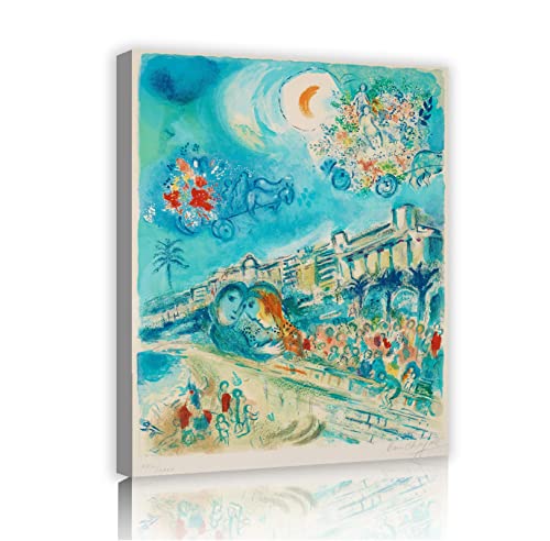 CHERHERART Leinwand Wandkunst Kampf der Blumen von Marc Chagall Ölgemälde Replik auf Leinwand Wände Drucke Kunstwerk für Schlafzimmer Wohnkultur 60x80cm Innenrahmen von CHERHERART